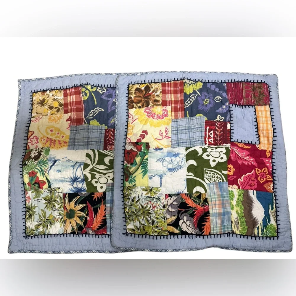 Pottery Barn Colorful Patchwork Pillow Set Set of 2